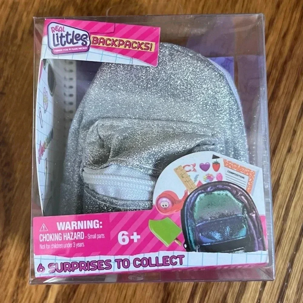 NEW Real Littles Mini Backpacks + 6 Surprises to Collect Metallic Silver